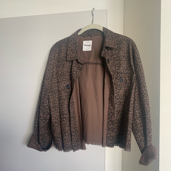 Animal print cropped shacket - Picture 1 of 4